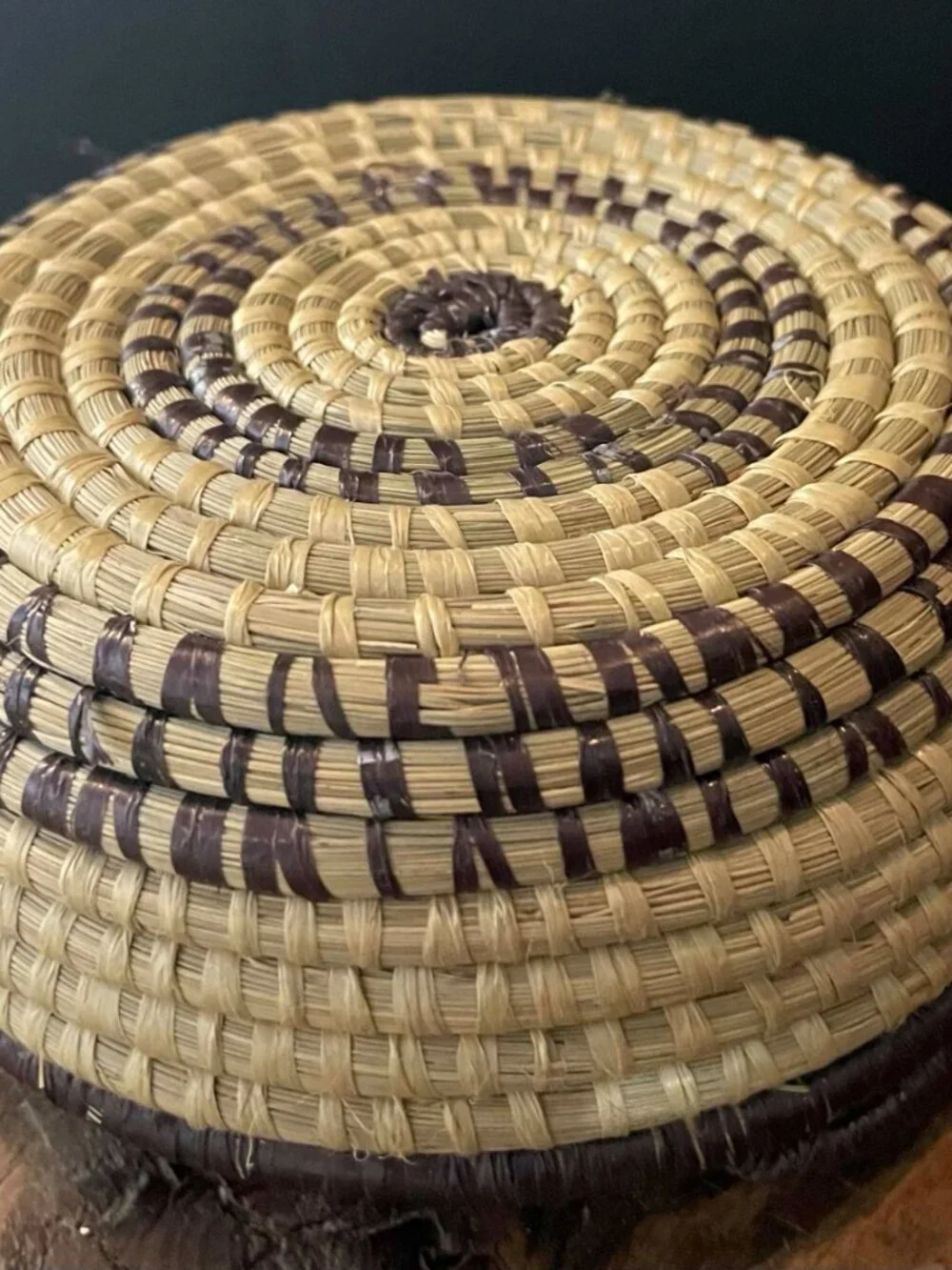 Handmade African Woven Coiled Coaster Set - Basket + 6 Coasters